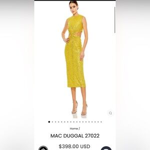 Dazzling Gold Sequin Midi Dress by Mac Duggal